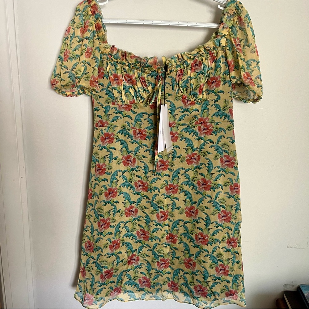 Raquel Diniz 100% Silk Chiffon Floral “Alice” Shift Dress